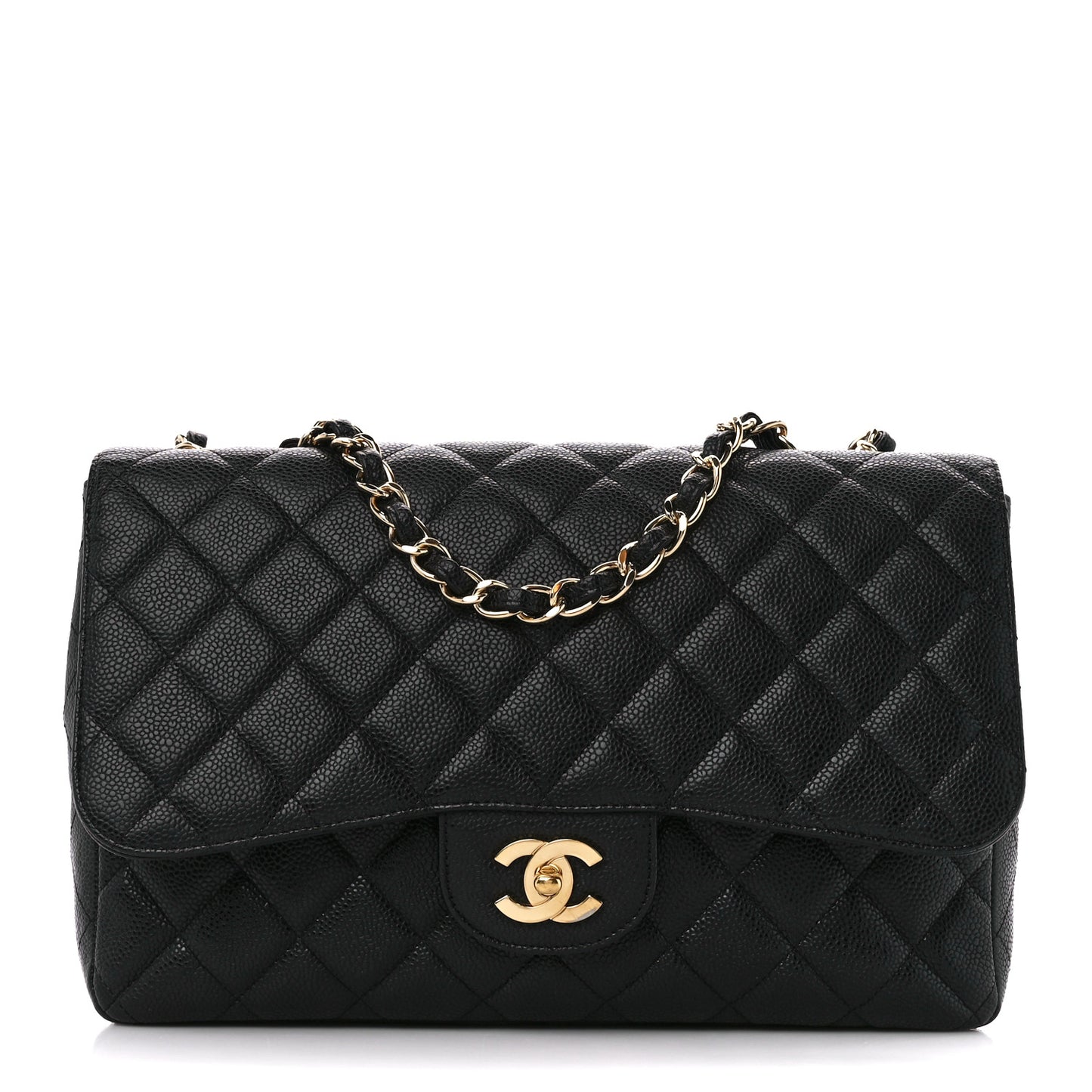 Caviar Quilted Jumbo Single Flap Black
