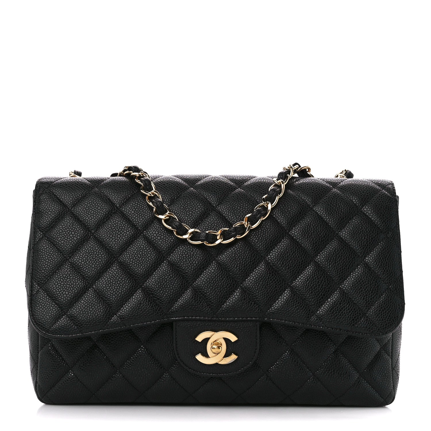 Chanel Caviar Quilted Jumbo Single Flap Black 1 of 11