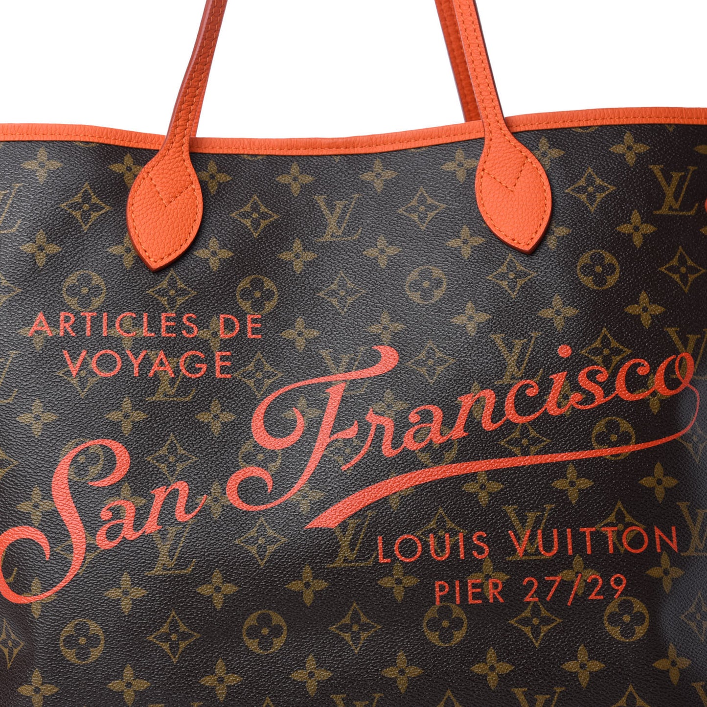 Monogram Articles de Voyage Ikat San Francisco LV Cup Neverfull GM Orange
