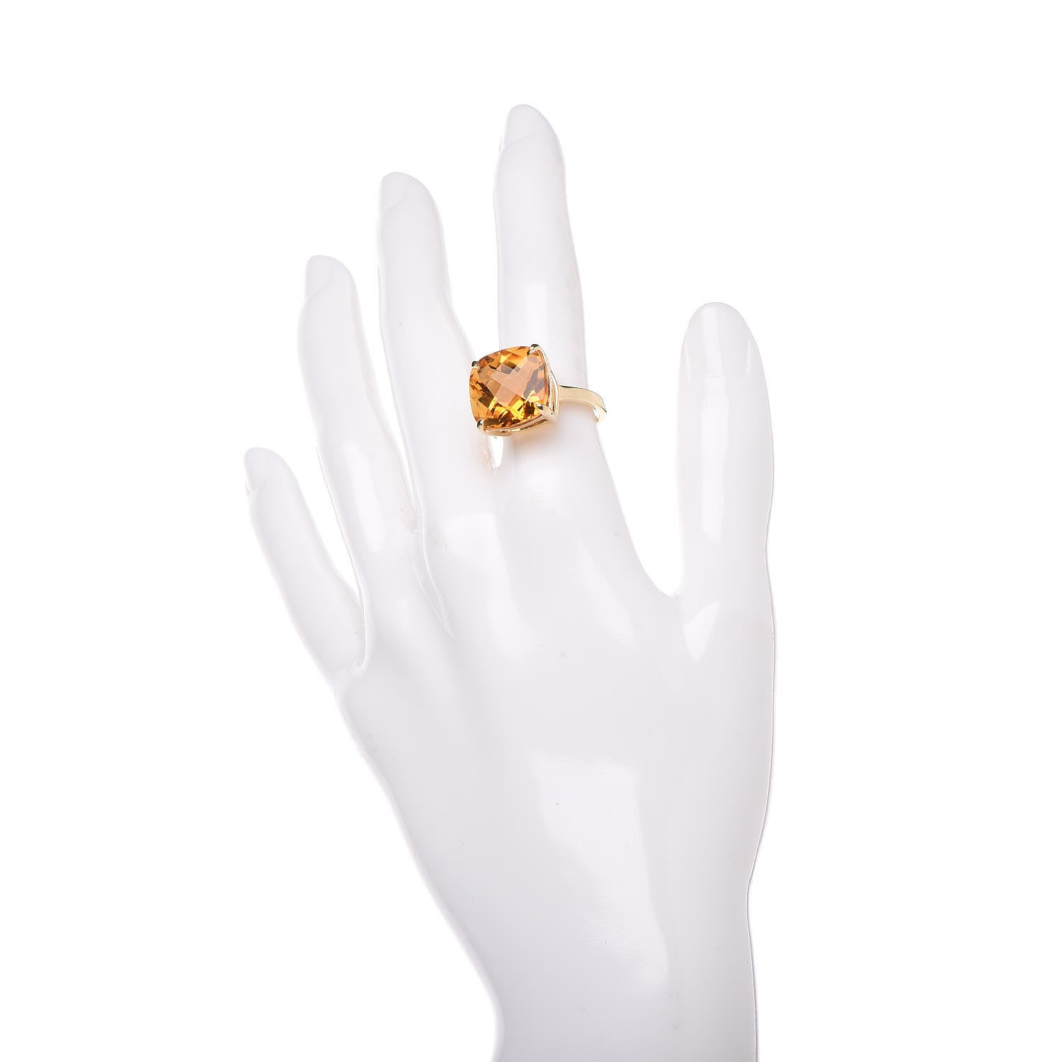 Tiffany 18K Yellow Gold Citrine Sparklers Cocktail Ring 53 6.25 2 of 8