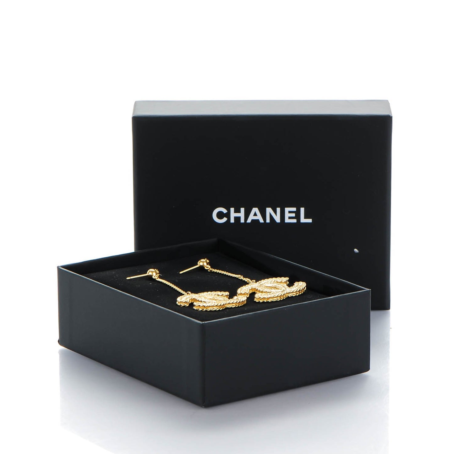 CC Drop Earrings Matte Gold