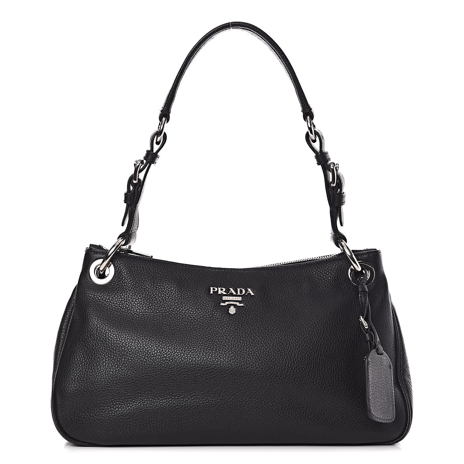 Prada Vitello Daino Shoulder Bag Black 1 of 11
