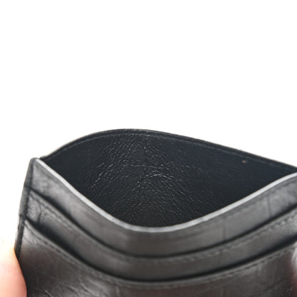 Saint Laurent Calfskin Crocodile Embossed Monogram Credit Card Case Black 7 of 10