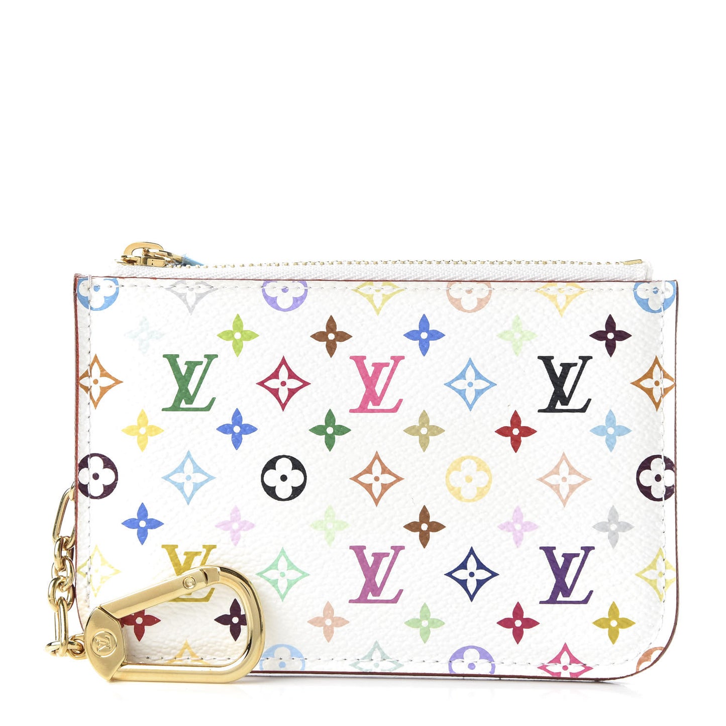 Monogram Multicolor Key Pouch White Litchi