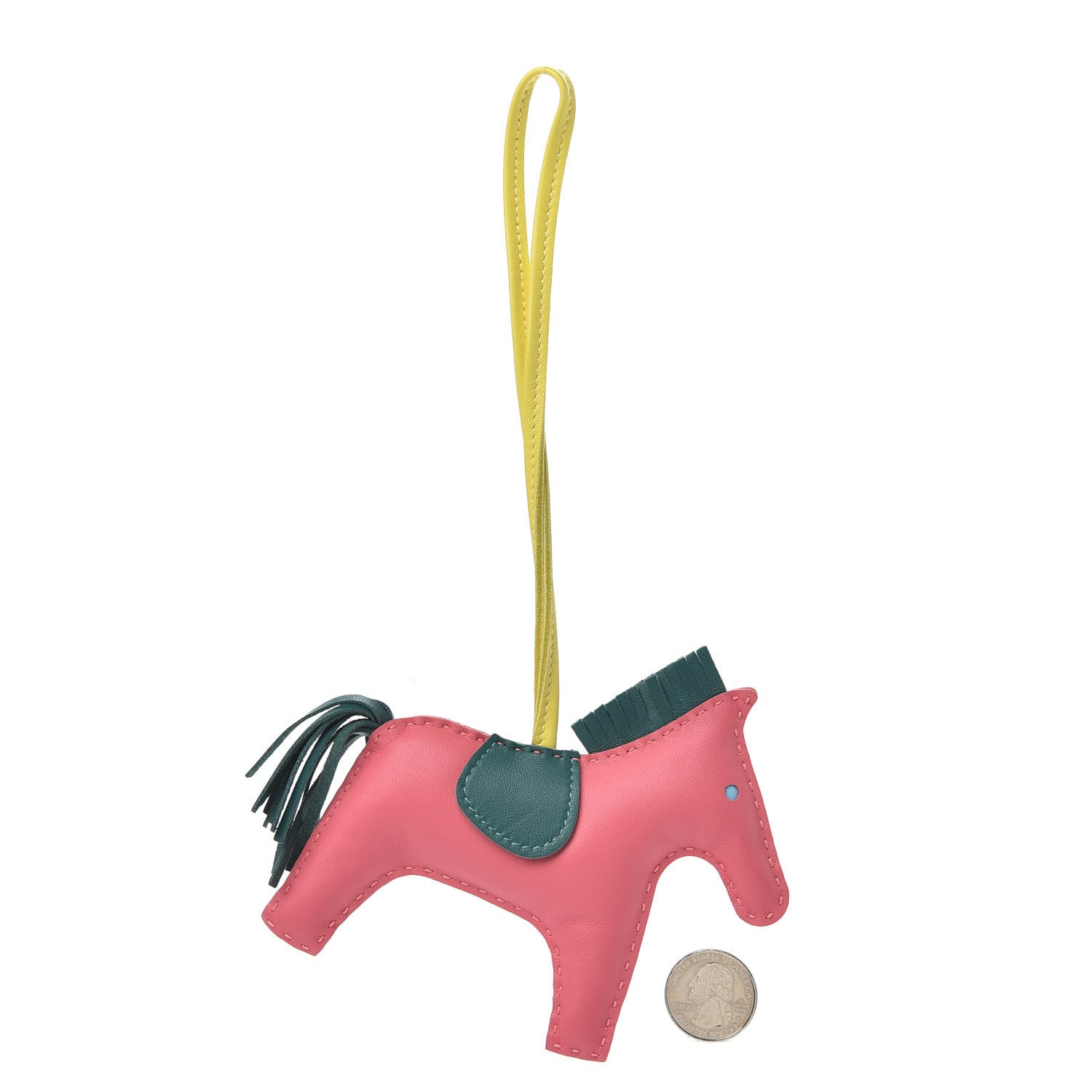 Hermes Milo Lambskin Grigri Rodeo Horse Bag Charm MM Rose Azalee Malachite Lime Celeste 2 of 4