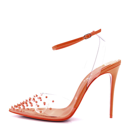 Christian Louboutin PVC Specchio Spikoo 100 Pumps 39.5 Orange 1 of 8