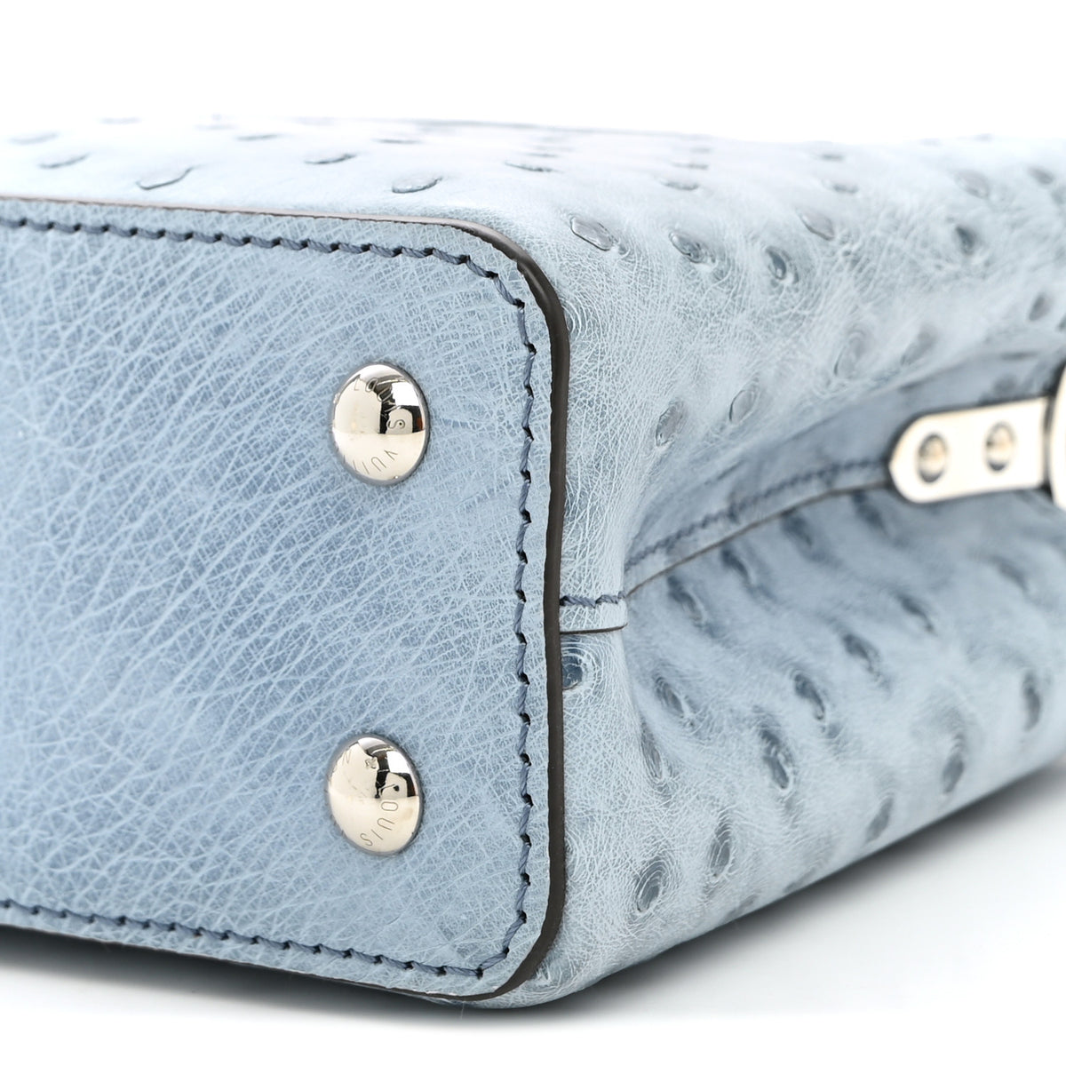 Louis Vuitton Ostrich Capucines Mini Blue Denim 9 of 10