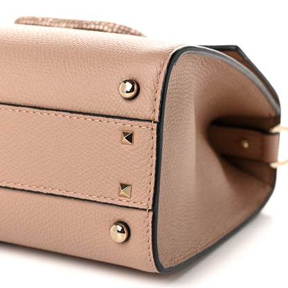 Valentino Garavani Grainy Calfskin Swarovski Crystal Embellished Small VSling Top Handle Bag Rose Cannelle 9 of 9