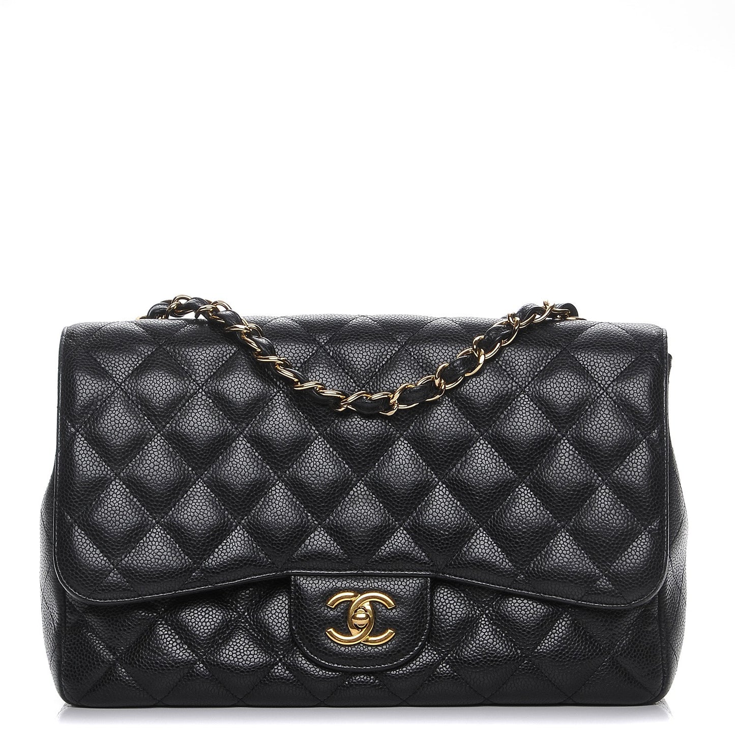 Caviar Quilted Jumbo Single Flap Black