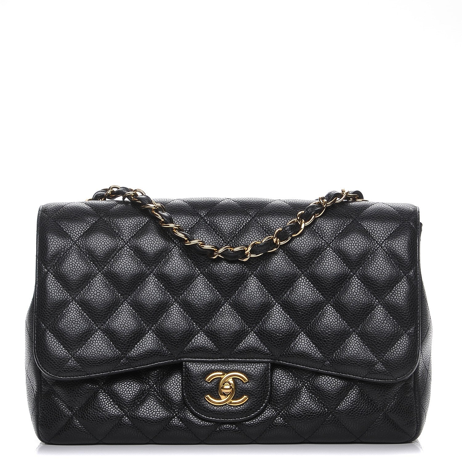 Chanel Caviar Quilted Jumbo Single Flap Black 1 of 7
