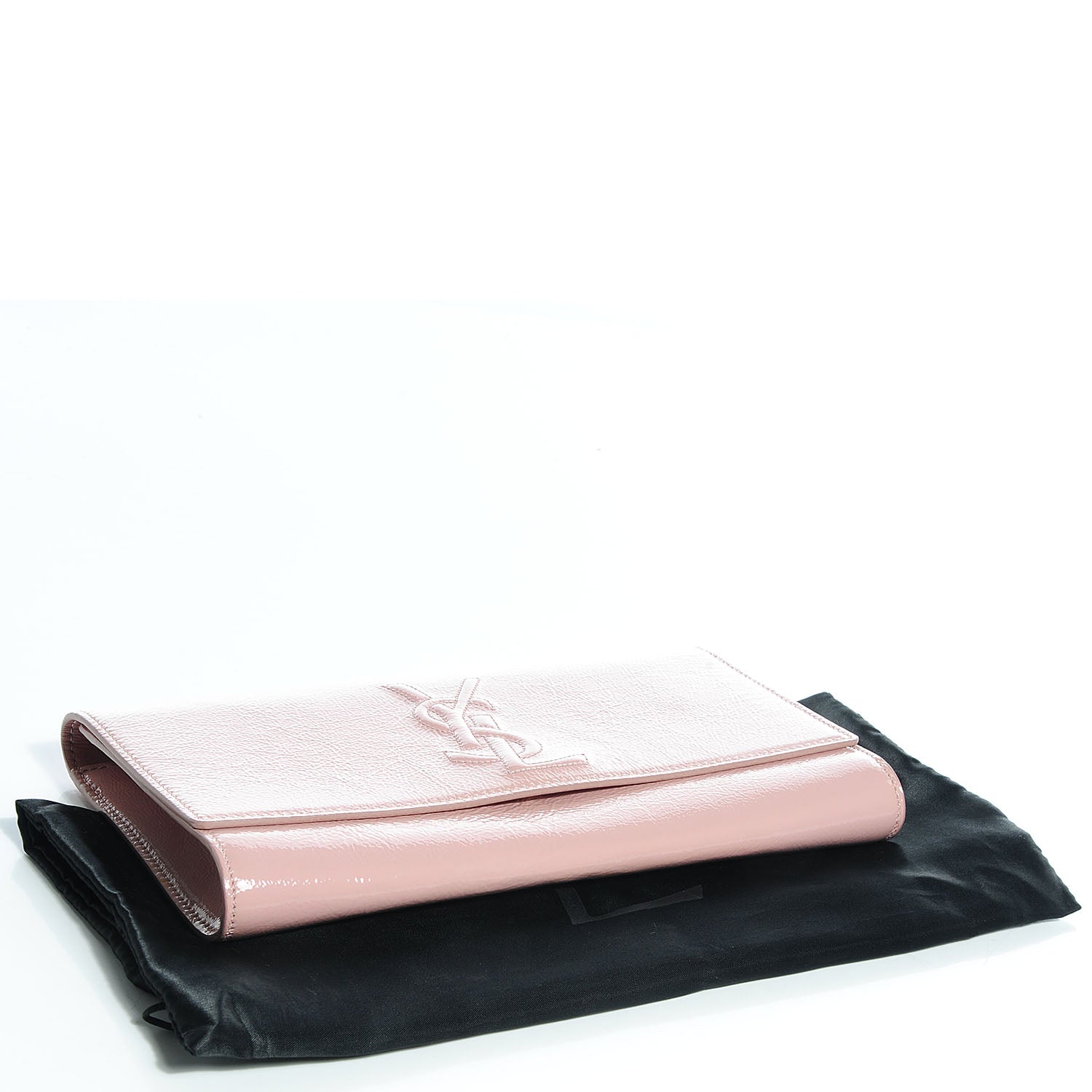 Saint Laurent Textured Patent Large Belle De Jour Clutch Dragee 4 of 7