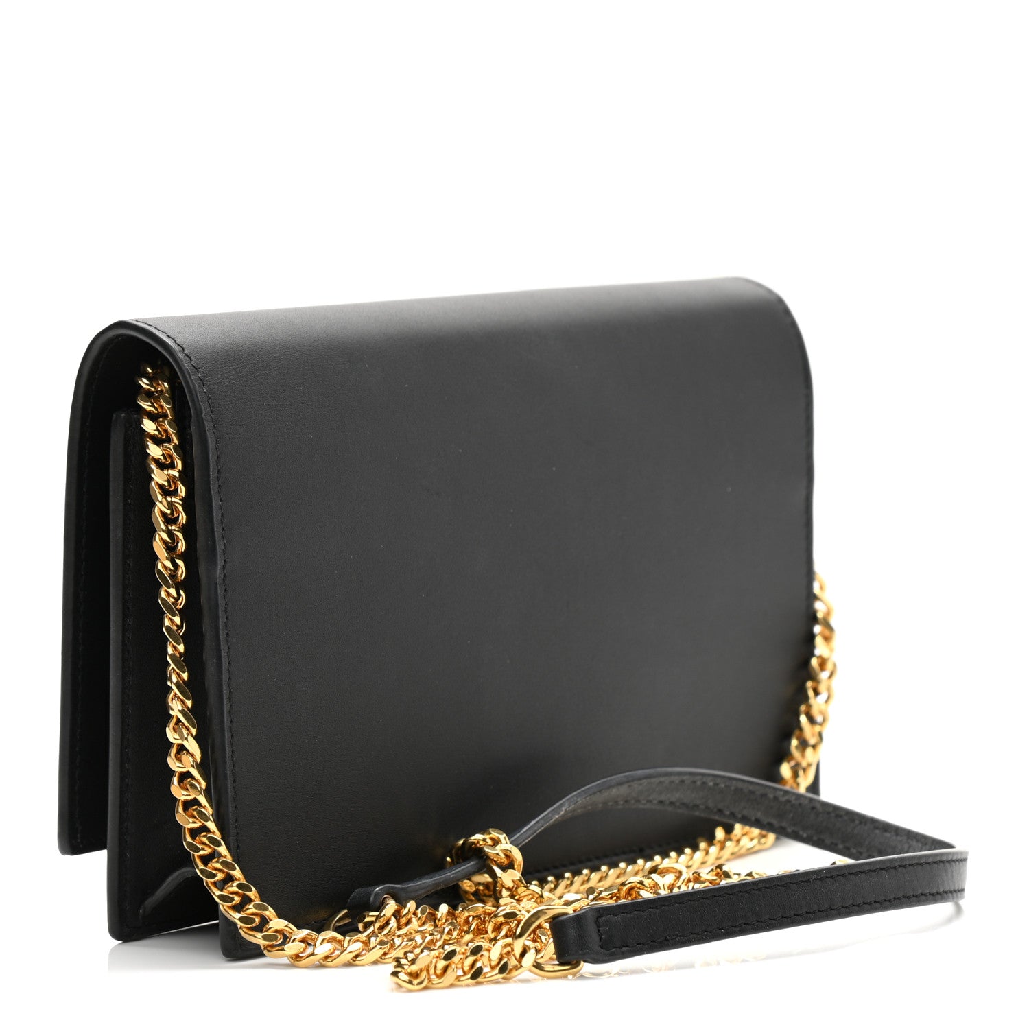 Saint Laurent Smooth Calfskin Classic Monogram Kate Tassel Chain Wallet Black 3 of 13