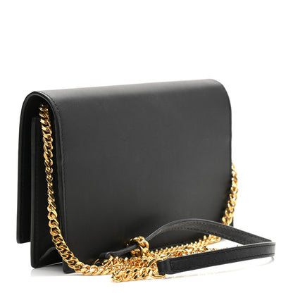 Saint Laurent Smooth Calfskin Classic Monogram Kate Tassel Chain Wallet Black 3 of 13