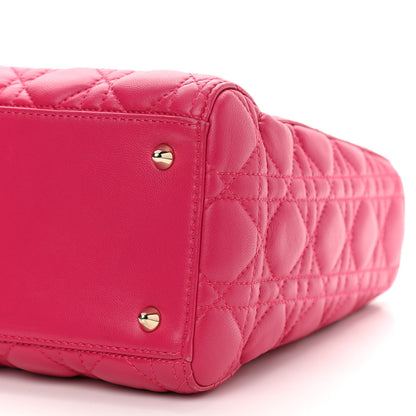 Christian Dior Lambskin Cannage Medium Lady Dior Fuchsia 10 of 14
