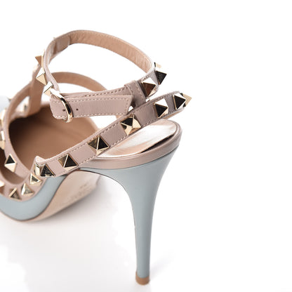Valentino Garavani Calfskin Nappa Rockstud Ankle Strap 100mm Pumps 38 Nube Poudre 10 of 10