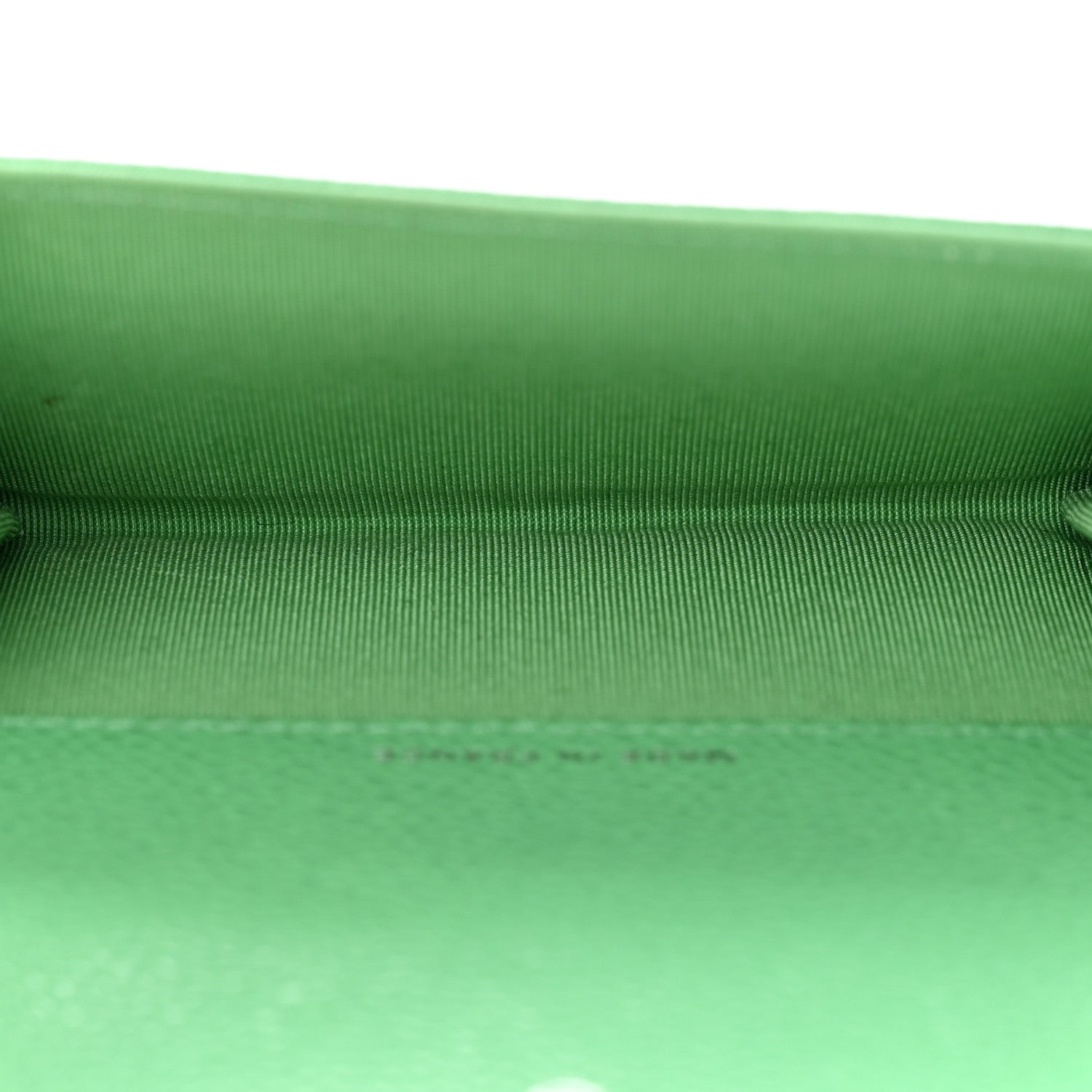 Chanel Caviar Chevron Quilted Flap Card Holder Green 5 of 9