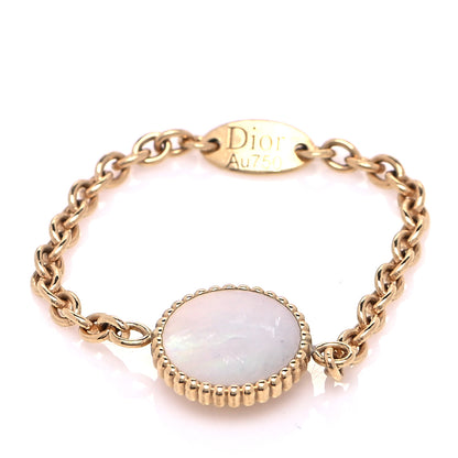 Christian Dior 18K Yellow Gold Diamond Mother of Pearl Rose Des Vents Ring 53 6.25 4 of 6