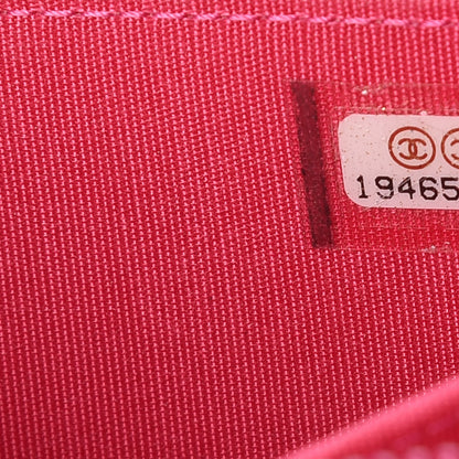 Chanel Metallic Patent Quilted Boy Zip Around Wallet Fuchsia 8 of 10