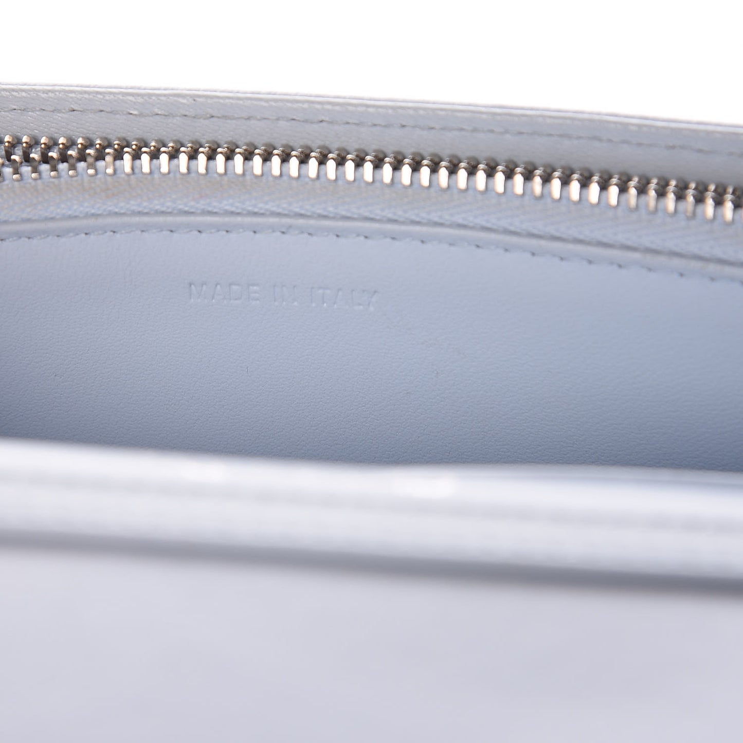 Grained Calfskin Diorama Wallet on Chain Pouch Light Blue