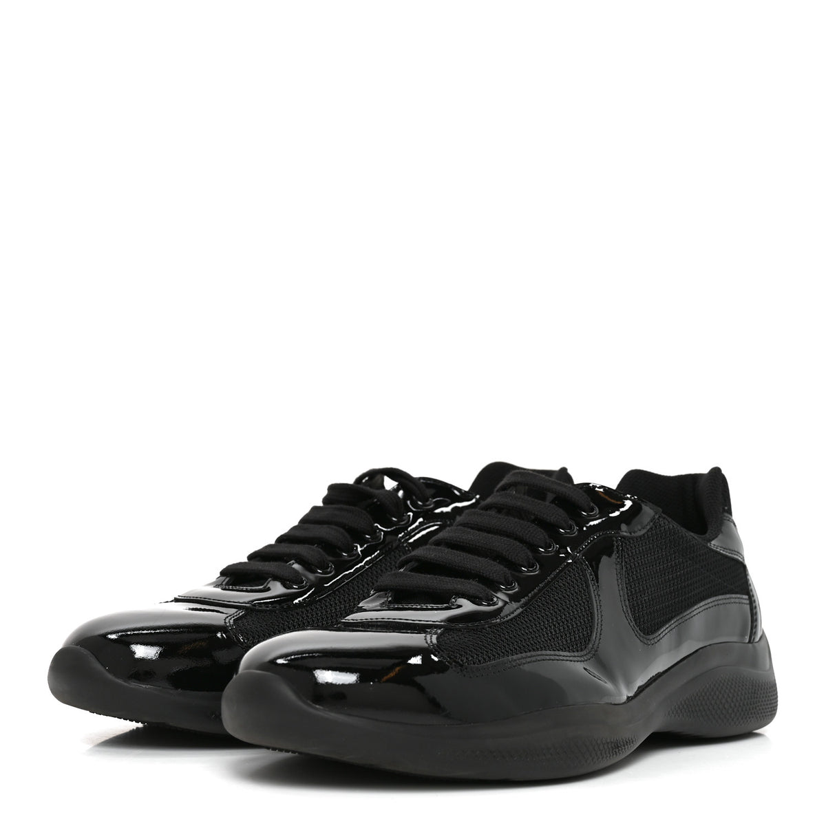 Prada Patent Mens America's Cup Patchwork Sneakers 11 Black 4 of 8