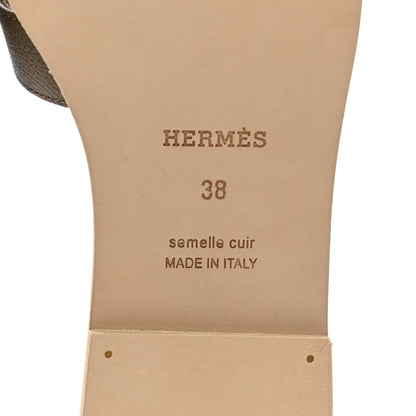 Hermes Epsom Oran Sandals 38 Etoupe 6 of 9