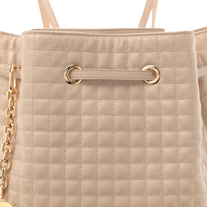 Celine Calfskin Quilted Medium C Backpack Beige 8 of 11