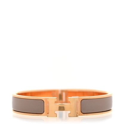 Hermes Enamel Narrow Clic Clac H Bracelet PM Marron Glace 1 of 5