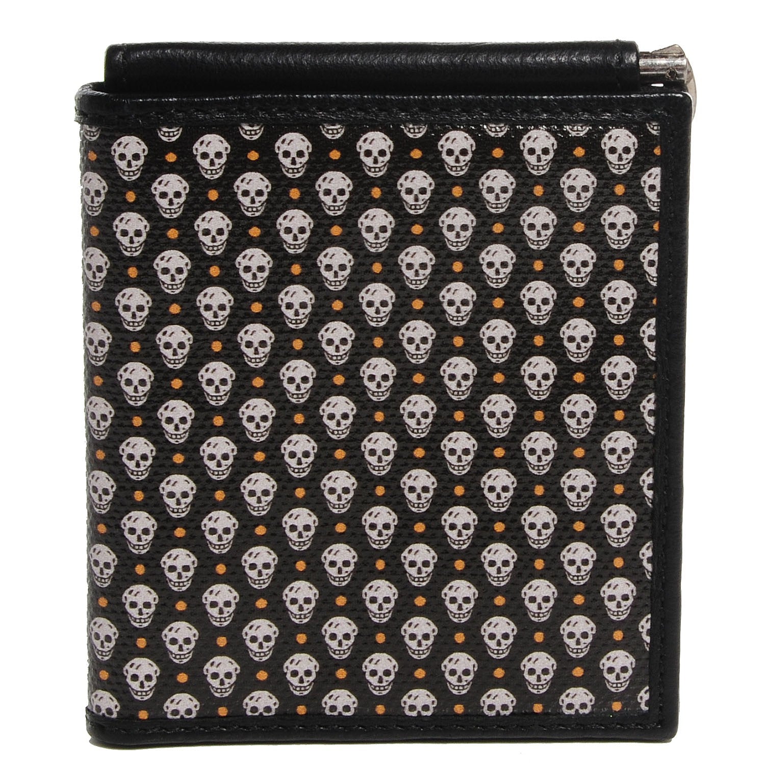 Alexander McQueen Coated Canvas Skull Print Money Clip Wallet 1 of 7