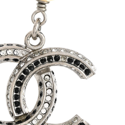 Chanel Pearl Crystal Bead CC Long Necklace Black Silver 6 of 6