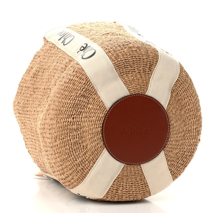 Chloe Raffia Medium Woody Tote White 3 of 7
