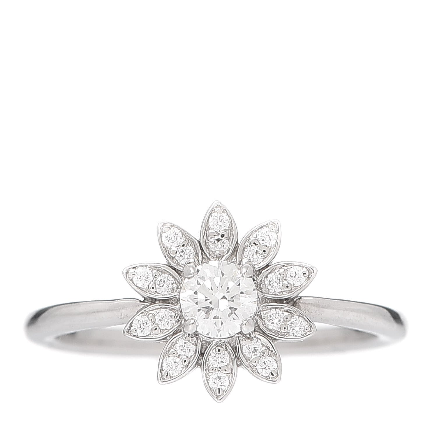 Tiffany Platinum Diamond Enchant Garden Flower Ring 49 4.75 1 of 6