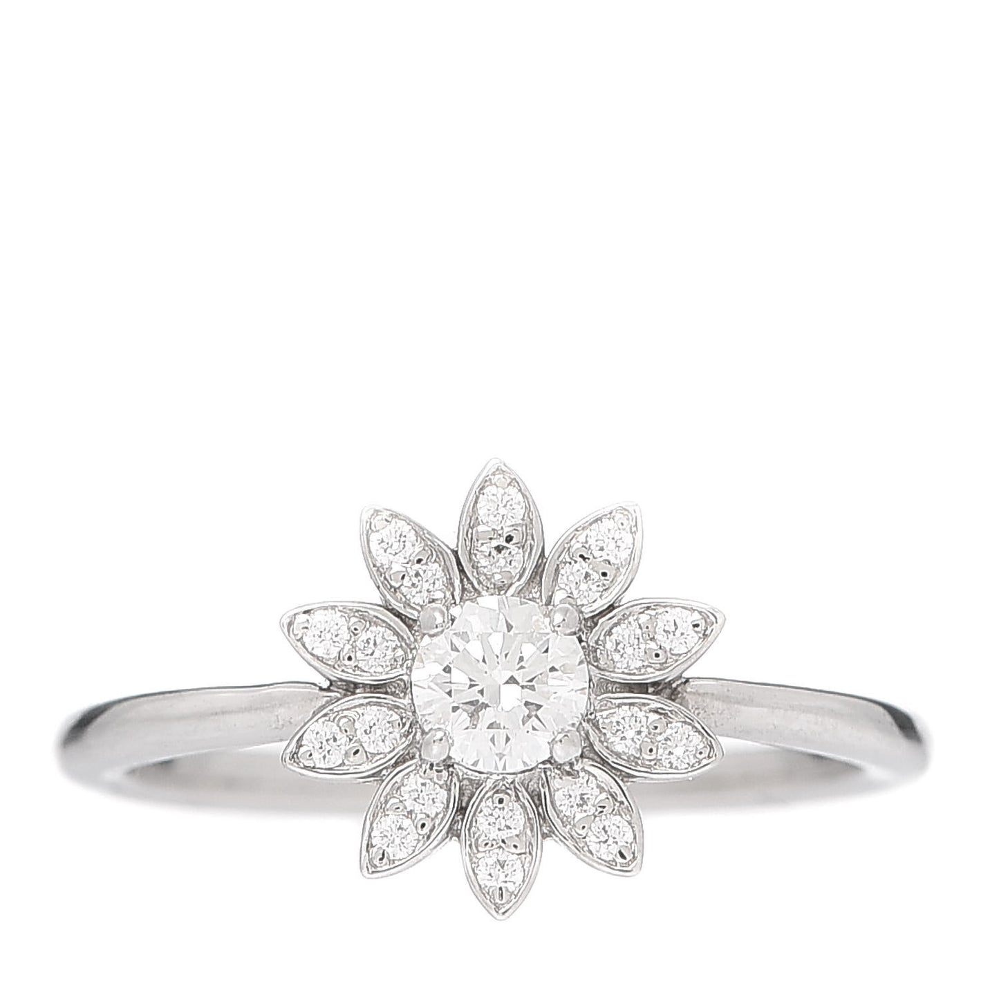 Platinum Diamond Enchant Garden Flower Ring 49 4.75