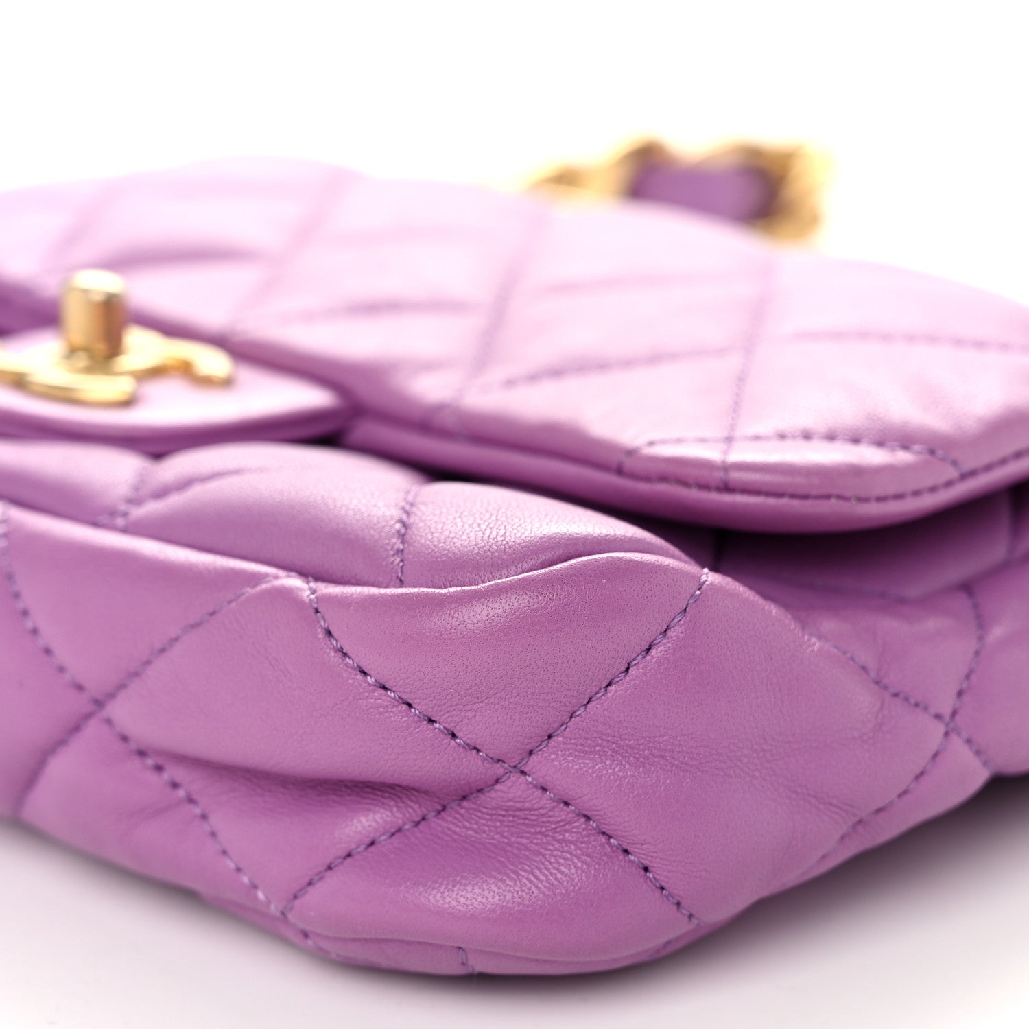 Chanel Lambskin Quilted Small CC Funky Town Flap Purple 10 of 10