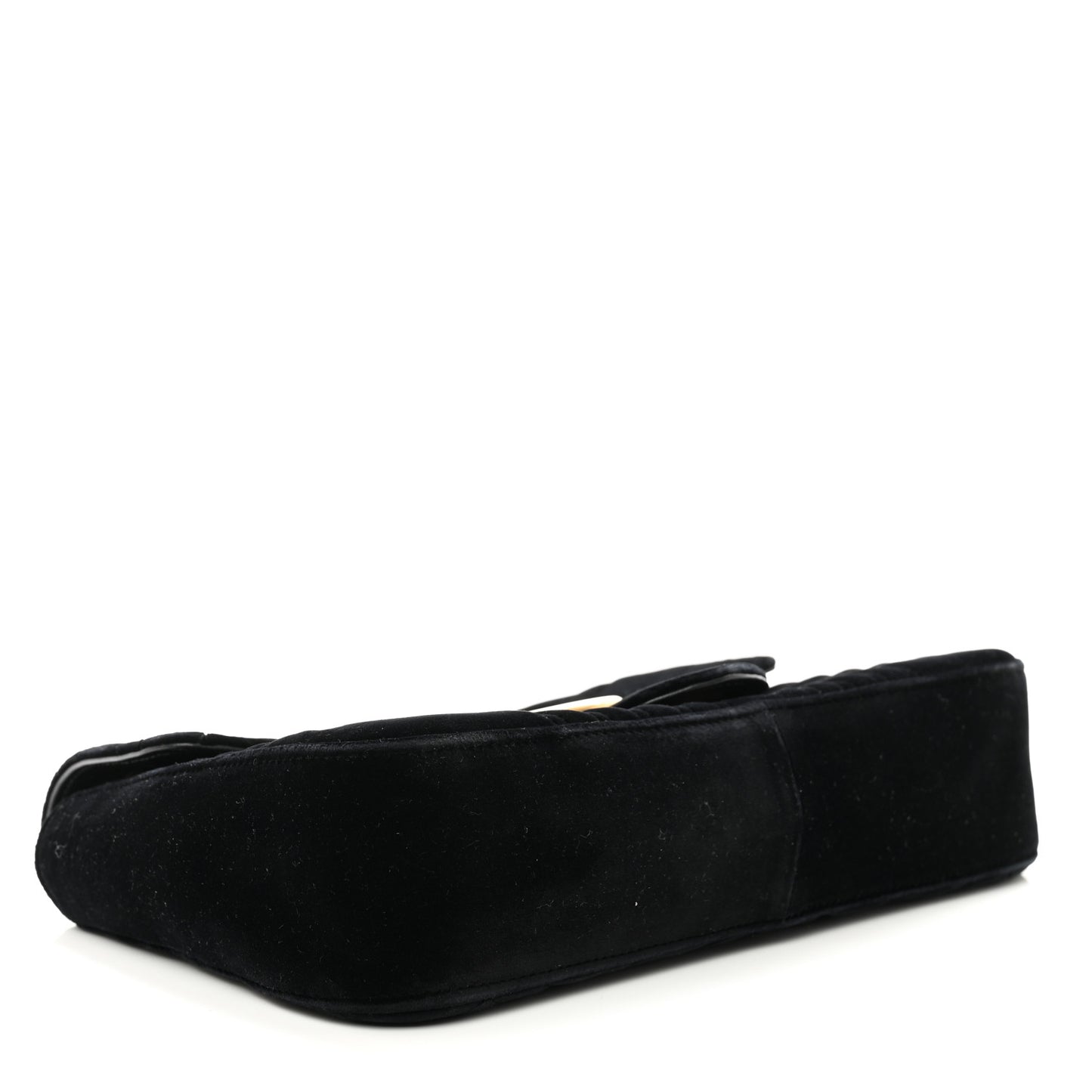 Velvet Matelasse Medium GG Marmont Shoulder Bag Black