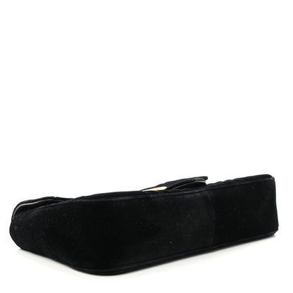 Gucci Velvet Matelasse Medium GG Marmont Shoulder Bag Black 3 of 10