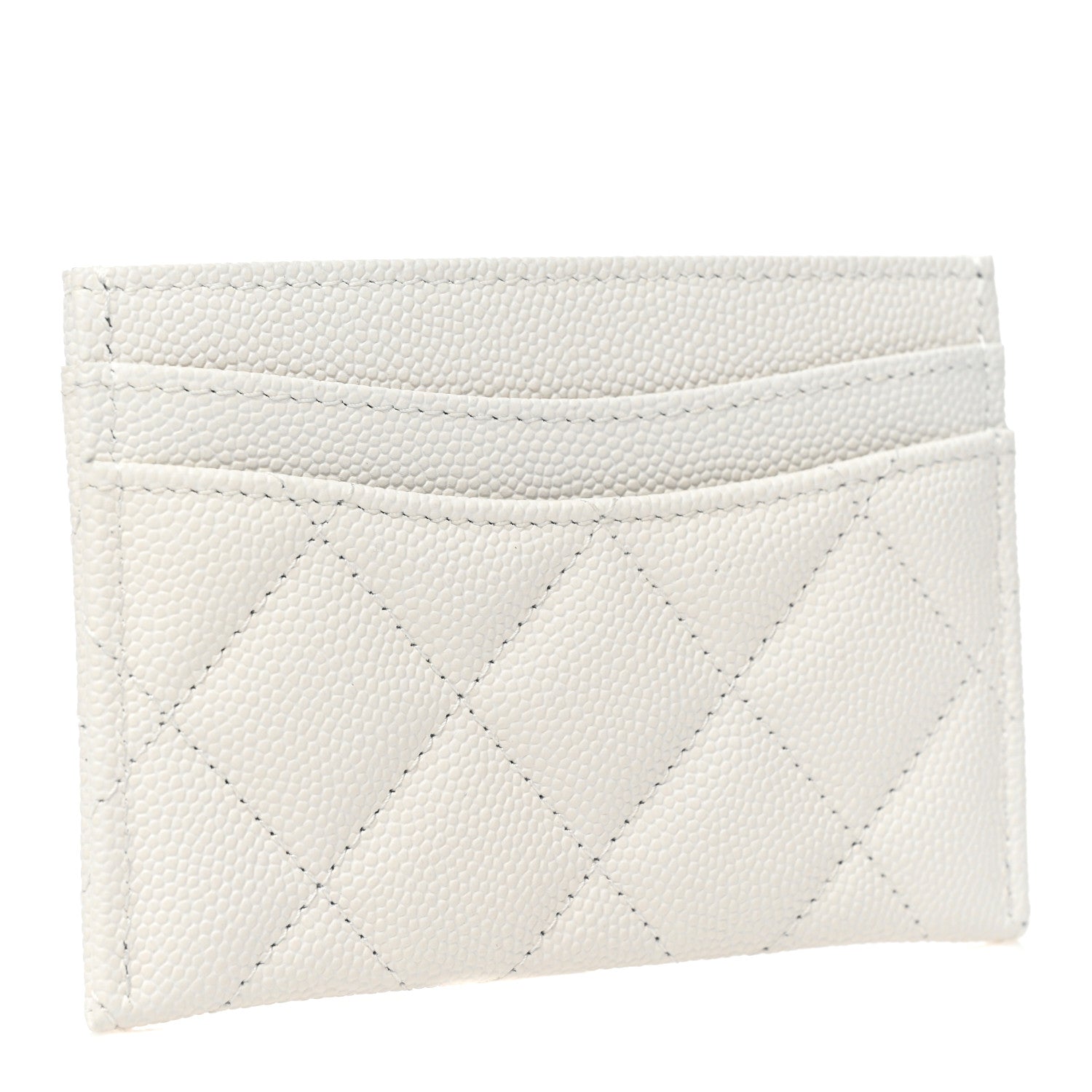 Chanel Caviar Quilted Card Holder White 3 of 9
