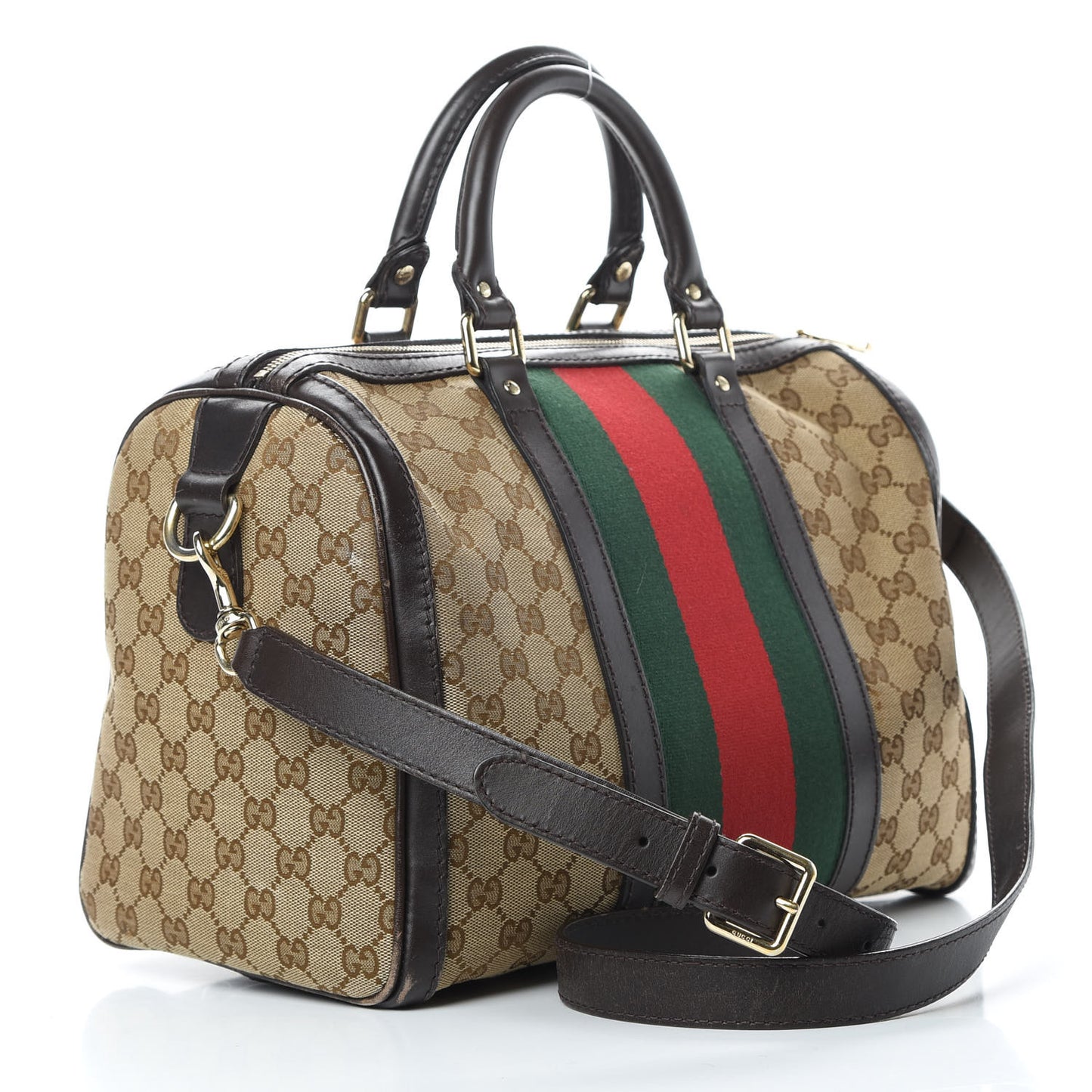 Monogram Vintage Web Medium Boston Dark Brown