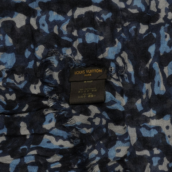 Cashmere Silk Lezard Etole Stole Blue