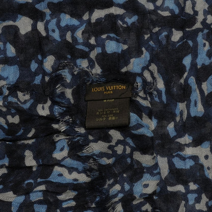 Louis Vuitton Cashmere Silk Lezard Etole Stole Blue 7 of 8