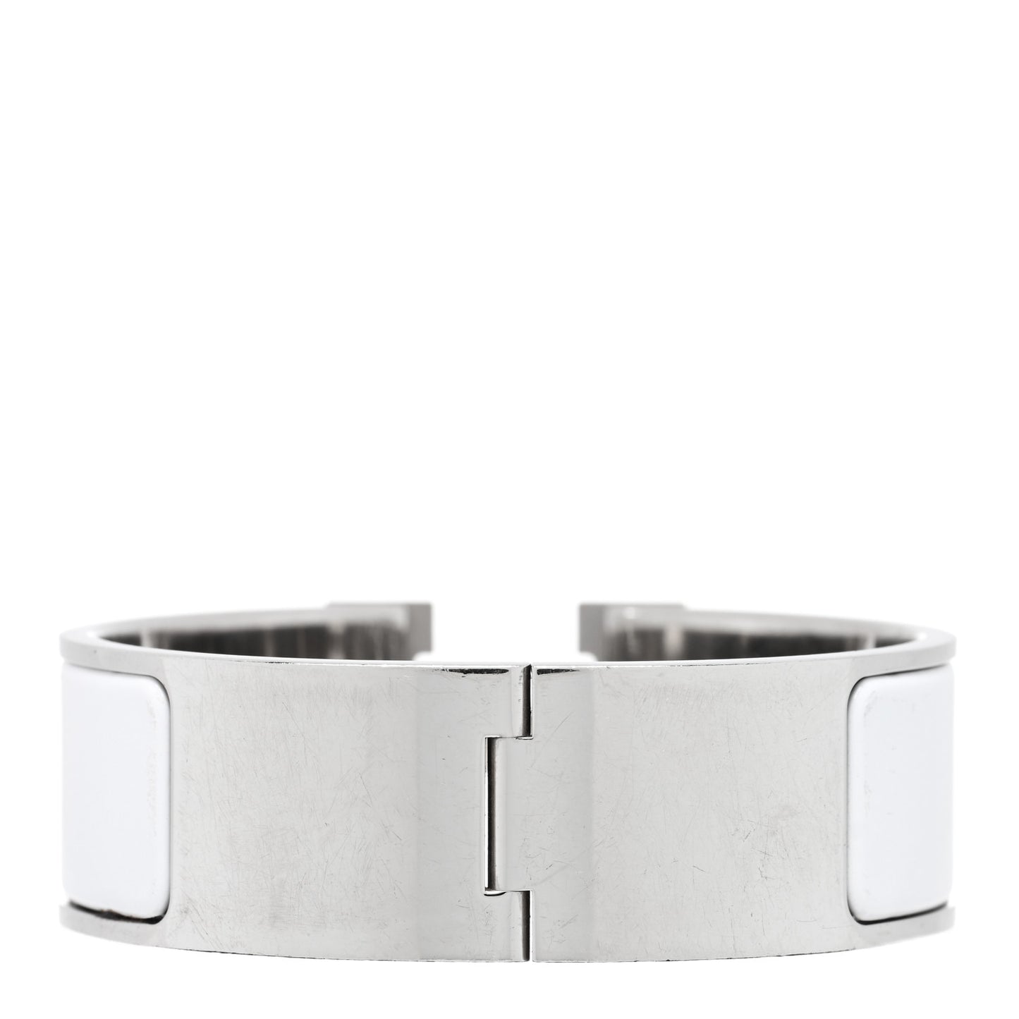 Enamel Wide Clic Clac H Bracelet PM White