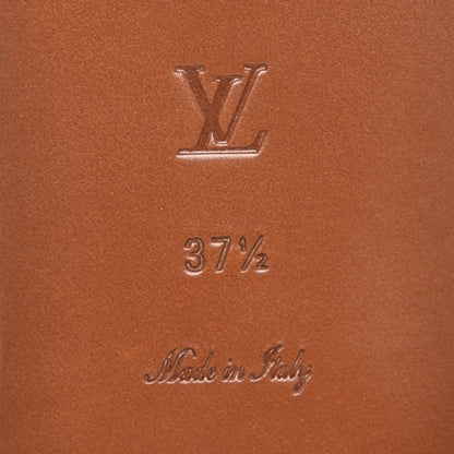 Louis Vuitton Patent Monogram Lock It Flat Mule 37.5 Cacao 6 of 7