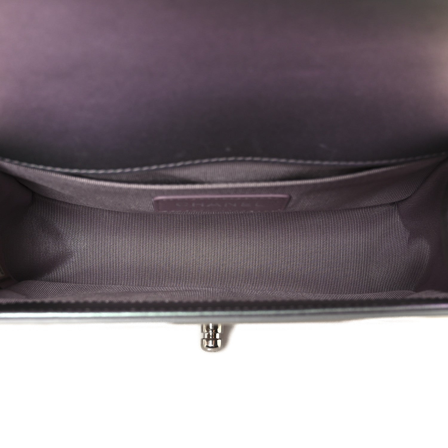 Chanel Iridescent Patent Calfskin PVC Quilted Small Boy Flap Light Purple 5 of 11