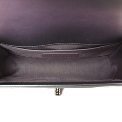 Chanel Iridescent Patent Calfskin PVC Quilted Small Boy Flap Light Purple 5 of 11