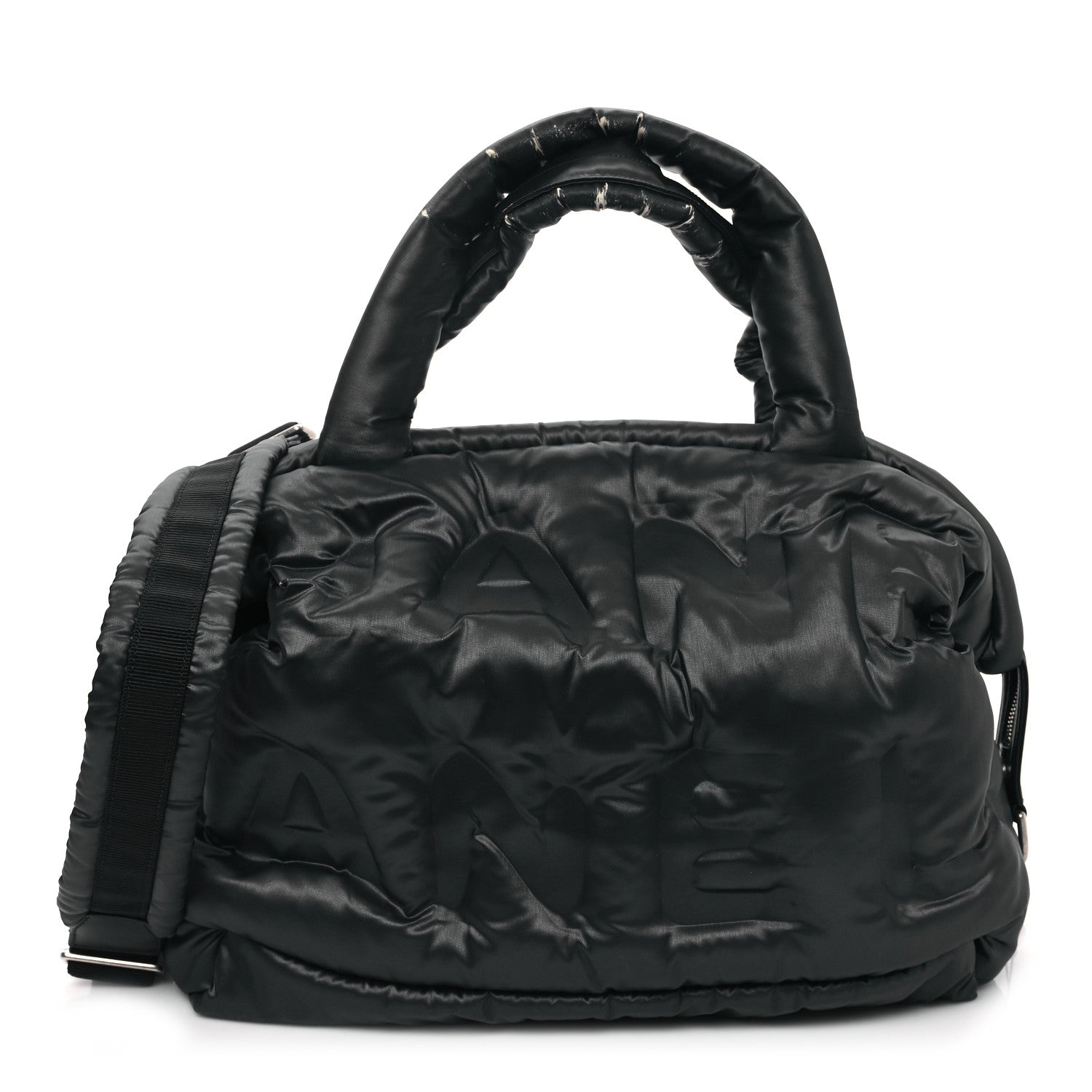 Chanel Nylon Embossed Doudoune Bowling Bag Black 1 of 16