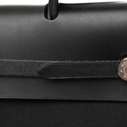 Hermes Toile Officier Vache Calfskin Herbag 39 GM Black 11 of 19
