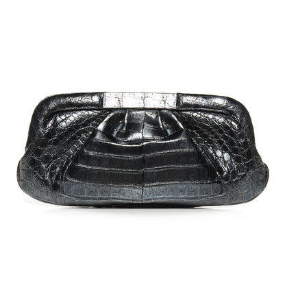 Nancy Gonzalez Crocodile Clutch Pewter 1 of 7