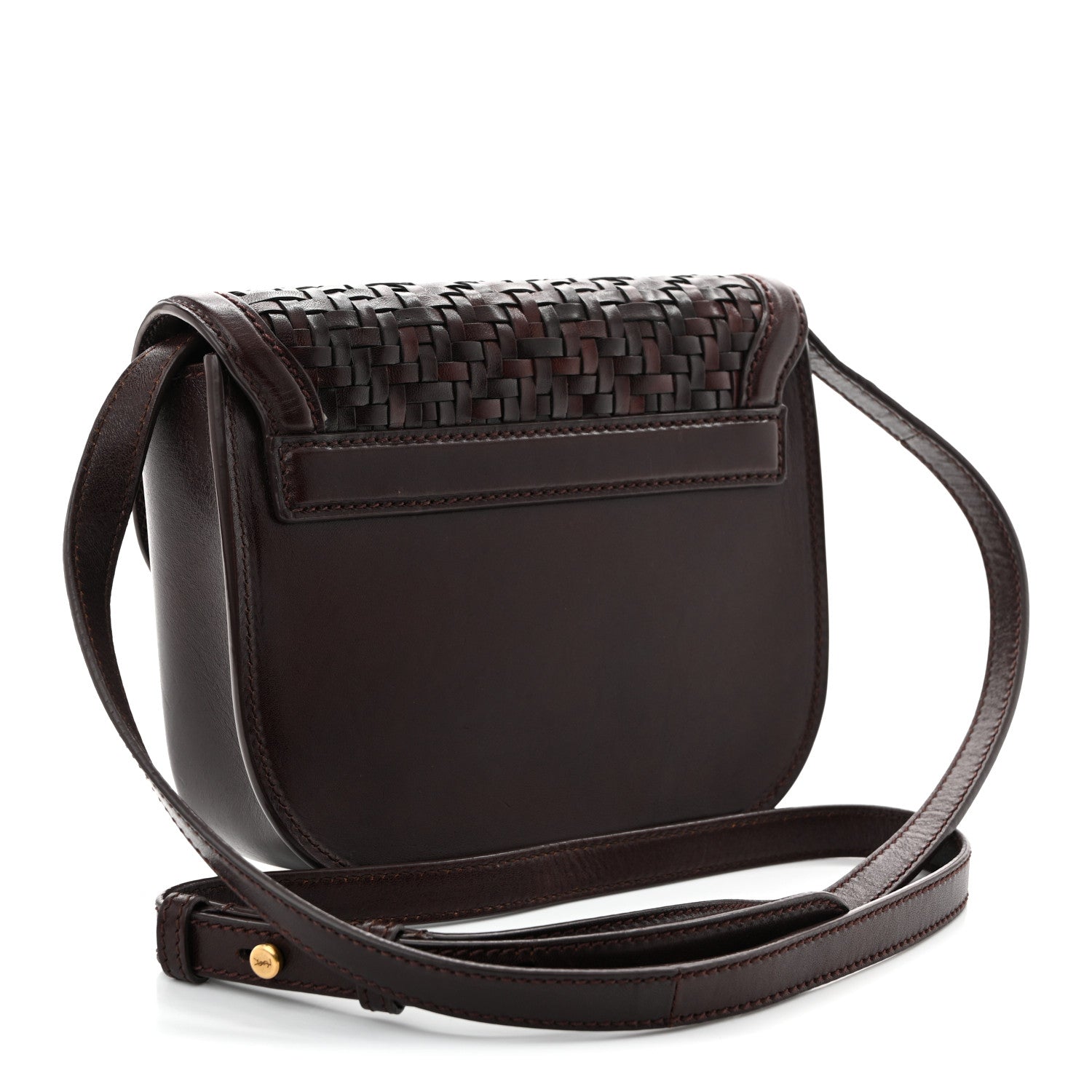 Saint Laurent Calfskin Monogram Woven Small Kaia Satchel Burnt Brown 3 of 9