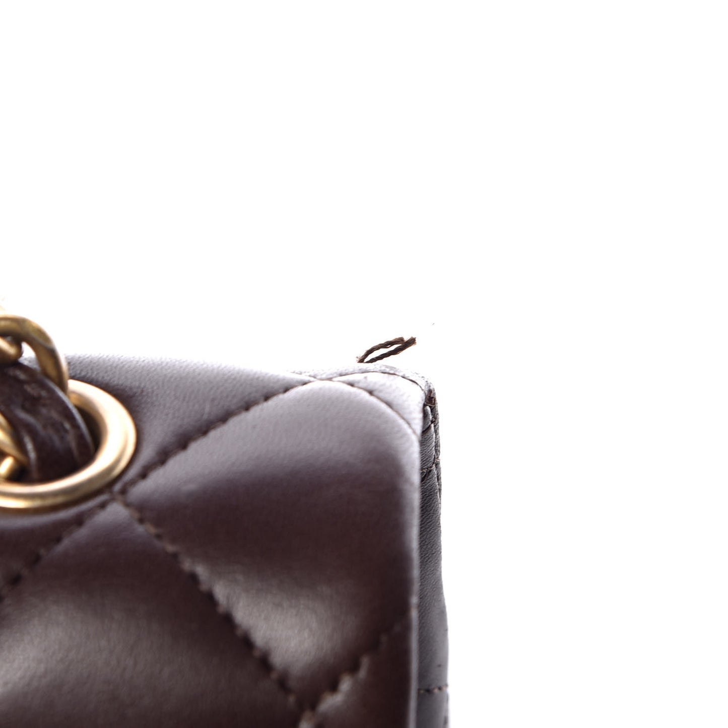 Lambskin Quilted Jumbo Single Flap Dark Brown