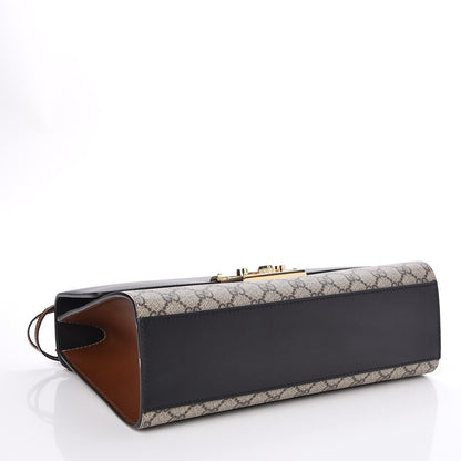 Gucci GG Supreme Monogram Calfskin Medium Padlock Shoulder Bag Beige Black Cuir 4 of 7