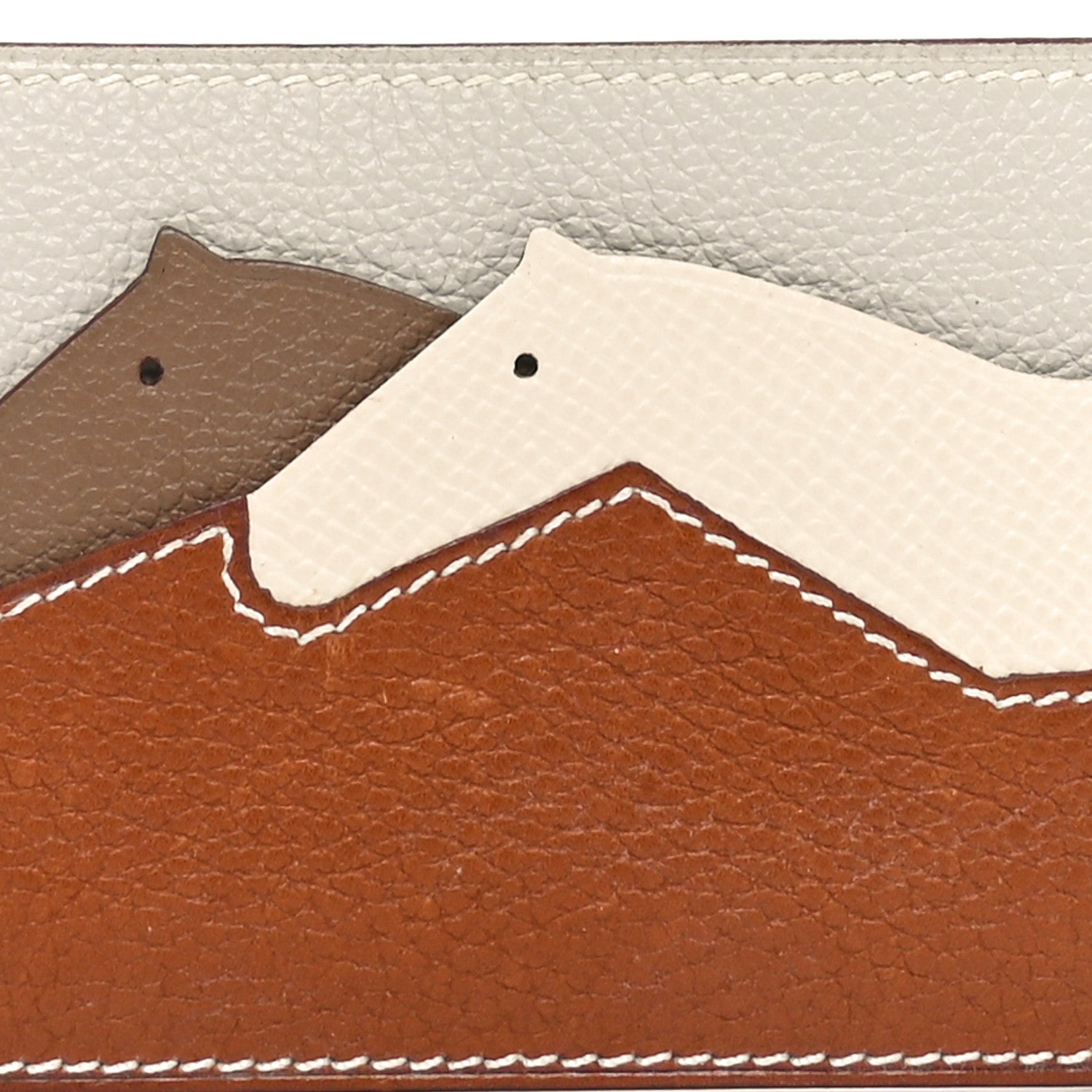 Hermes Barenia Faubourg Epsom Evercolor Les Petits Chevaux Card Holder Fauve Craie Beige De Weimar 8 of 9